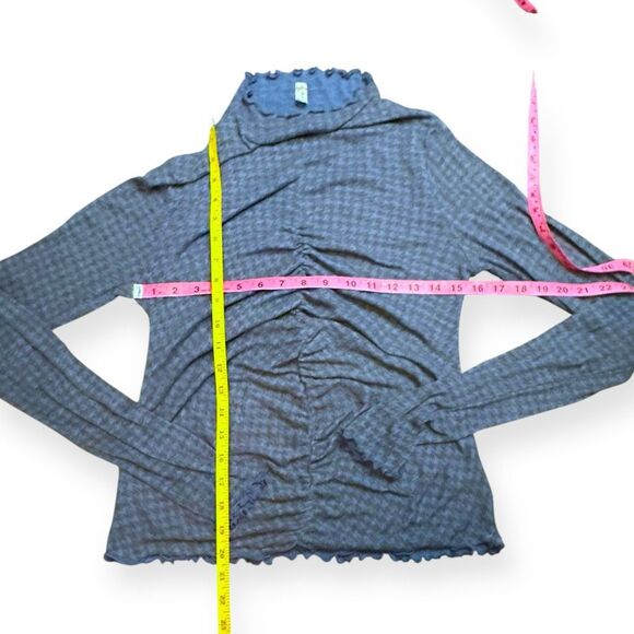 INTIMATELY FREE PEOPLE Women’s Blue Black Houndstooth Little Crush Long Sleeve M - Picture 7 of 7